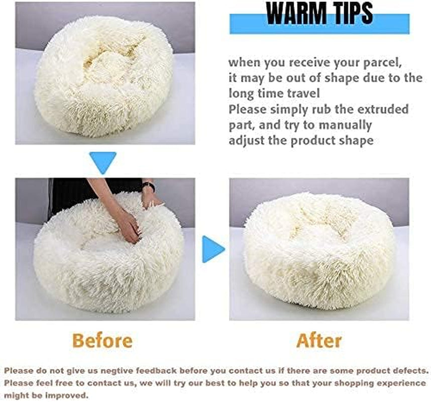 Washable Dog Beds for Small/Medium Dogs - Anti-Slip Dog Crate Pad, Plush Soft Pet Bed, Calming anti Anxiety Fluffy Comfy Kennel Mat, Flat Doggy Sleeping Pillow, Dog Beds & Furniture