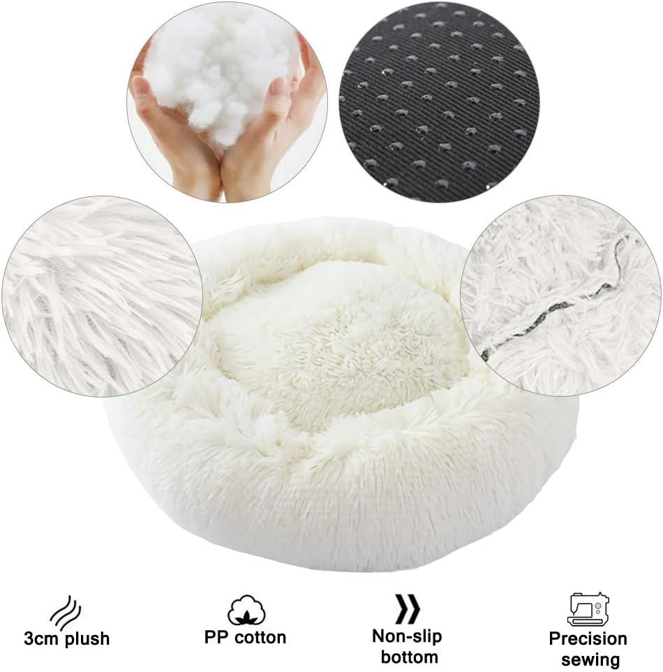 Washable Dog Beds for Small/Medium Dogs - Anti-Slip Dog Crate Pad, Plush Soft Pet Bed, Calming anti Anxiety Fluffy Comfy Kennel Mat, Flat Doggy Sleeping Pillow, Dog Beds & Furniture