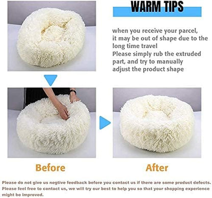 Washable Dog Beds for Small/Medium Dogs - Anti-Slip Dog Crate Pad, Plush Soft Pet Bed, Calming anti Anxiety Fluffy Comfy Kennel Mat, Flat Doggy Sleeping Pillow, Dog Beds & Furniture